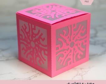 Mandala Shadow Box SVG Rondel 3D Gift Box Lantern Paper Craft Cricut Silhouette Stackable Mothers Day Gift for Her Instant Download
