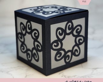 Mandala Shadow Box SVG Whorl 3D Gift Box Lantern Paper Craft Cricut Silhouette Stackable Mothers Day Gift for Her Instant Download