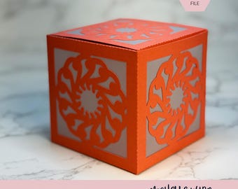 Mandala Shadow Box SVG Vortex 3D Gift Box Lantern Paper Craft Cricut Silhouette Stackable Mothers Day Gift for Her Instant Download