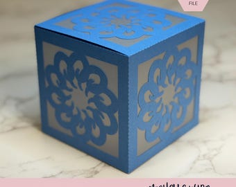 Mandala Shadow Box SVG Tendril 3D Gift Box Lantern Paper Craft Cricut Silhouette Stackable Mothers Day Gift for Her Instant Download