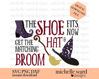 Witch Shoe Fits 5x7 Card: Halloween SVG, PNG, DXF (Digital Download)