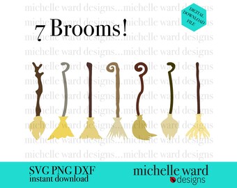 Witch Broom SVG Bundle: Halloween Graphics (Digital Download)