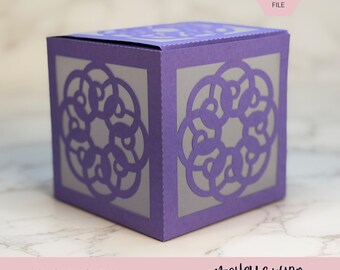 Mandala Shadow Box SVG Nave 3D Gift Box Lantern Paper Craft Cricut Silhouette Stackable Mothers Day Gift for Her Instant Download