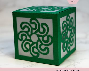 Mandala Shadow Box SVG Billow 3D Gift Box Lantern Paper Craft Cricut Silhouette Stackable Mothers Day Gift for Her Instant Download