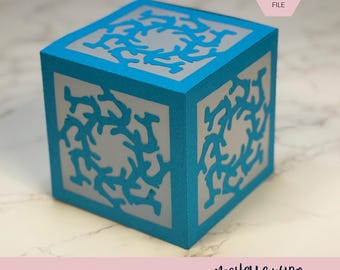 Mandala Shadow Box SVG Eddy 3D Gift Box Lantern Paper Craft Cricut Silhouette Stackable Mothers Day Gift for Her Instant Download