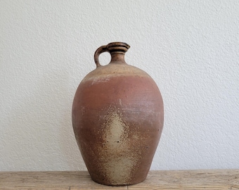 19th Century French Provincial Pottery Jug: Antique Stoneware Earthenware