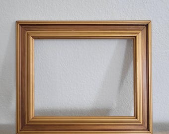 ヴィンテージゴールドの金箔装飾木製額縁 - 無垢材 - 8 x 10インチの