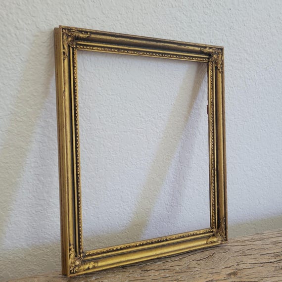 ヴィンテージゴールドの金箔装飾木製額縁 - 無垢材 - 8 x 10インチの