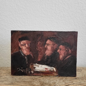 Pintura al óleo original vintage - Pintura impresionista sobre cartón - Arte europeo auténtico de Hungría - Pintura real - Sin marco