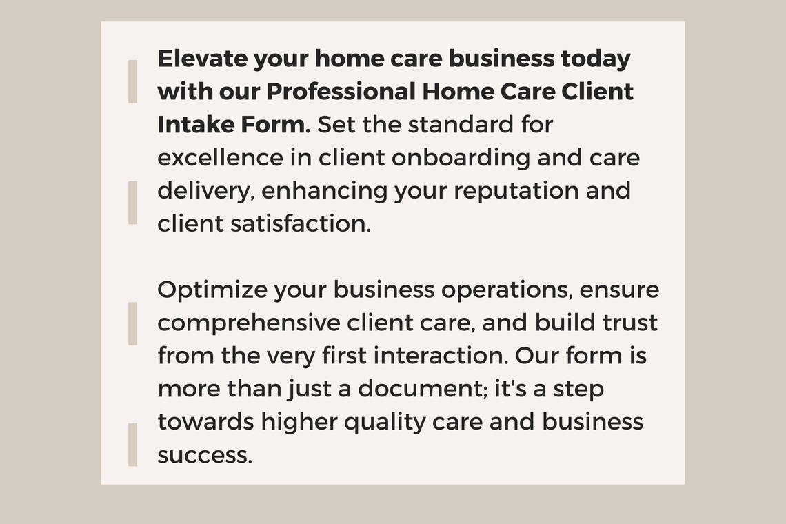 Home Care Client Intake Form, Non Medical Home Health Care Client ...