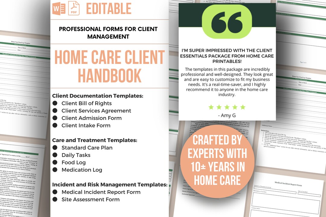 Home Health Care Templates Non Medical Home Care Business Forms Home