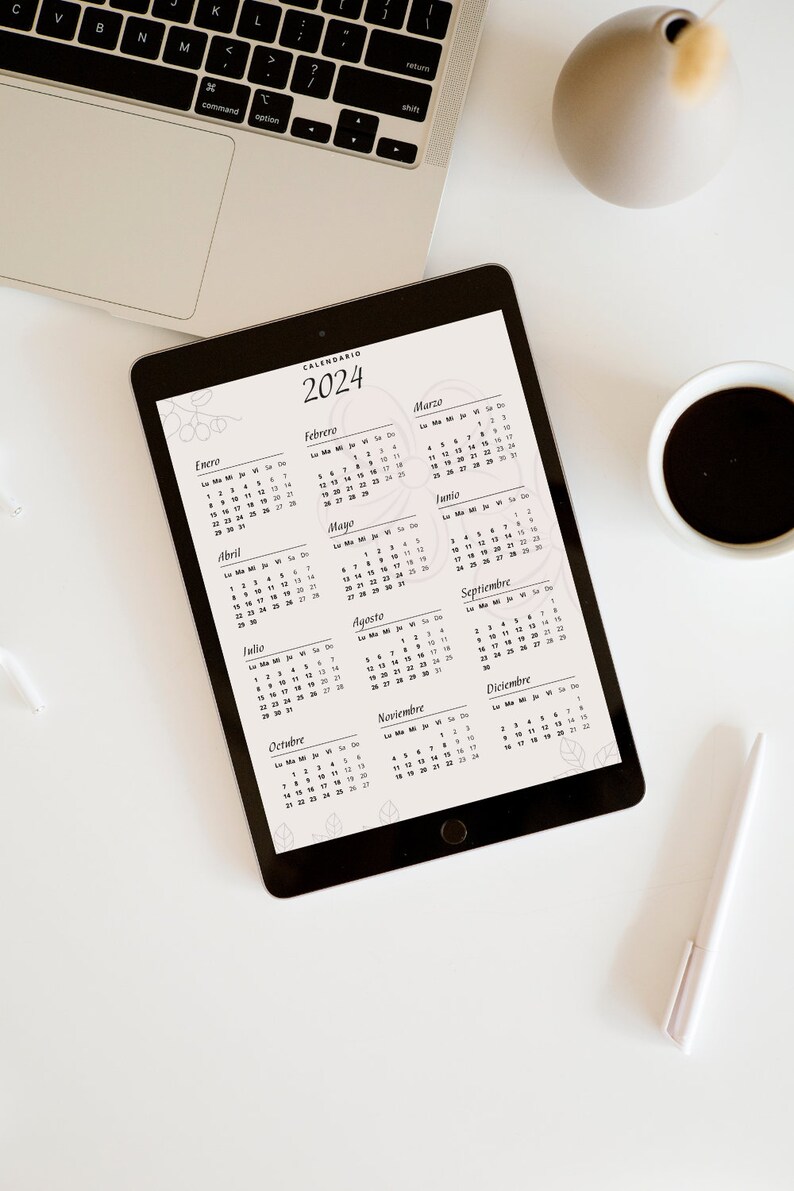 Calendar 2024 in Spanish Annual Calendar 2024 to Print Spanish Calendar
