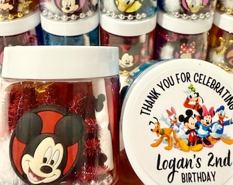 Mickey & Friends Inspired Sensory Playdough jar, Party Favor - 4oz Non-Toxic, Homemade dough
