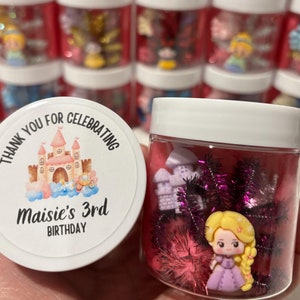 Princess Inspired Sensory Playdough jar, Party Favor - 4oz Non-Toxic, Homemade dough