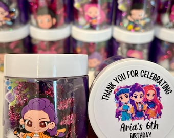 K-Pop Demon Hunter geïnspireerde zintuiglijke pot deeg, feestbedankje - 4oz niet-giftig, zelfgemaakt deeg