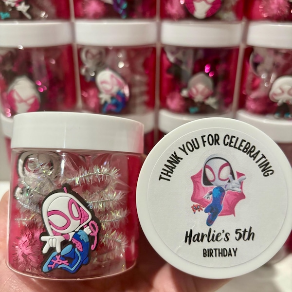 Ghost Spider Gwen Inspired  Sensory Playdough jar, Party Favor - 4oz Non-Toxic, Homemade dough