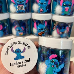 Stitch Inspired  Sensory Playdough jar, Party Favor - 4oz Non-Toxic, Homemade dough
