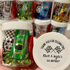 Race Car themed Sensory Playdough jar, Party Favor - Non-Toxic, Homemade dough