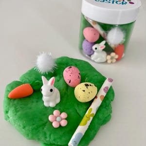 Easter Sensory Playdough jar - Non-Toxic, Homemade dough