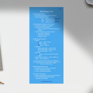 Biblical Hebrew Step-by-Step Verb Parsing Guide in BLUE - DIGITAL DOWNLOAD