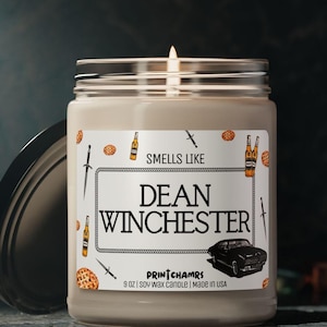 Dean Winchester Candle: Funny Supernatural Fan Gift, 9oz Soy Candle
