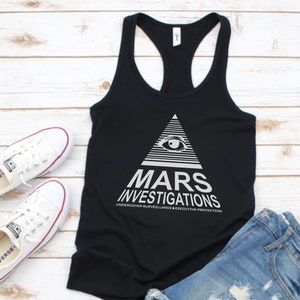 Veronica Mars Tank Top: Mars Investigations Logo, Marshmallow Fan