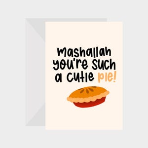 Carte de voeux islamique Desi amusante 5 x 7 Cutie Pie - Parfaite pour les anniversaires et les occasions spéciales