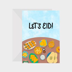 Vamos Eid! Cartão de Saudação Islâmico Engraçado Eid Mubarak 5x7 - Perfeito para Eid