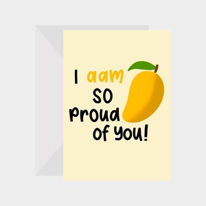 Carte de voeux islamique Desi Aam (mangue) 5 x 7 cm - Parfaite pour les anniversaires, la remise des diplômes et les occasions spéciales