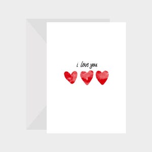Tarjeta de felicitación minimalista de 5 x 7 con la frase "Te amo": perfecta para el día de San Valentín y los aniversarios