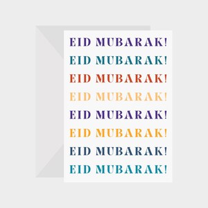 Cartão de felicitações islâmico Eid Mubarak 5x7 - perfeito para Eid
