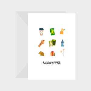 Eid Mubarak Starter Pack Lustige islamische Grußkarte im Format 5x7 - Perfekt für Eid