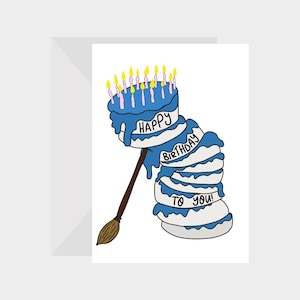 Dornröschen fallender Kuchen 13x20 Geburtstag Karte