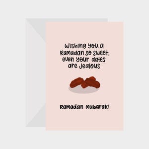 Jealous Dates Funny Ramadan Mubarak 5x7 Cartão de felicitações islâmico - perfeito para o Ramadã