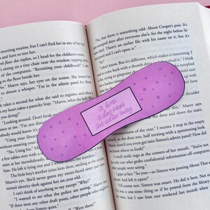 Bandaid A Book A Day Keeps the Doctor Away Double Sided Laminated Cute Simple Bookmark - Perfect Gift for Readers, Booktok Bookmark