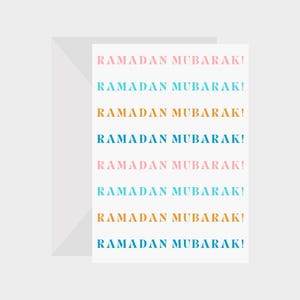 Cartão de felicitações islâmico Ramadan Mubarak 5x7 - perfeito para o Ramadã