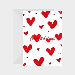 Tarjeta de felicitación minimalista Forever and Always de 5 x 7: perfecta para el día de San Valentín y aniversarios