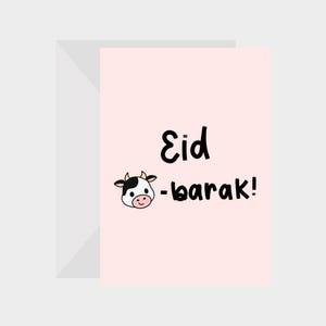 Eid Moo-Barak Engraçado Eid Mubarak 5x7 Cartão de Saudação Islâmico - Perfeito para Eid