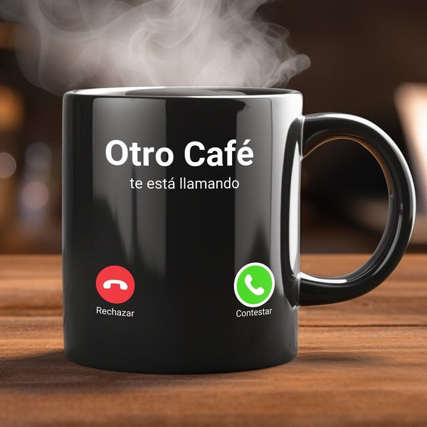 Taza negra divertida y original de Whatsapp, perfecta para regalar a la pareja, padres, hermanos o hijos