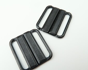 Premium 3/4" (20 mm) Black Buckle Closure Bikini Clasp Bra Front Closures Lingerie Clips Fastener for Underwear with Lock