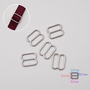 STRAP ADJUSTER metal 10 pcs SET wide 10 mm | 3/8" Bra Slider Underwear Quality Brassiere Making Lingerie Sewing Hardware Tri Glide buckle