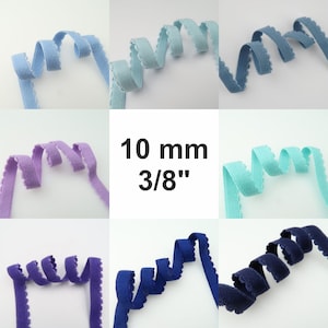 10 mm 3/8 "Elastische Picot Kante Beide Seiten Plüsch Dessous Elastische 9 FARBEN Stretch Elastisch Schmaler Plüsch BH-Band, das Bügel bildet L410