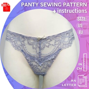 Basic High-Waist PANTIES Sewing PATTERN xxs-xs-s Sizes Digital Download Step-by-Step Instructions DIY Lingerie Easy Underwear Making Undies