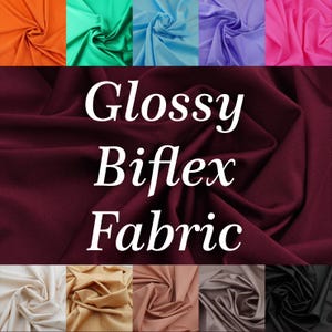 Premium Glossy Biflex Fabric Nylon Elastane 4 Way Stretch Knit Spandex Tricot Jersey Swimwear Activewear Dancewear Italian Sewing Material