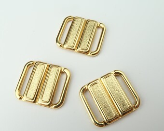 Premium 1/2" (12mm) Gold Metal Alloy Bra Buckle Closure Bikini Clasp Bra Front Closures Lingerie Clips Fastener for Underwear with Lock