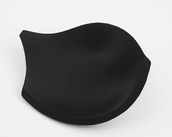 Almohadillas de espuma para sujetador Balconette, color negro sólido, con realce grande, doble realce, para corpiño, para coser en sujetador, ideal para vestido de novia, fiesta, lencería DIY.