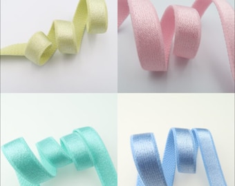 Elastic BRA STRAP 10 mm or 3/8" Plush Back 31 Colors Satin Strapping Soft Glossy Sewing Essential Perfect Lingerie Crafting Rubber Band