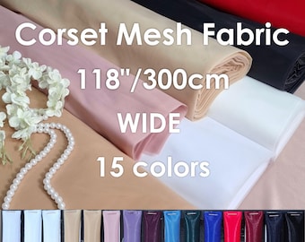 3.2yd/3m Wide! Strong Corset Tulle Fabric Lingerie Net Fabric Non-stretch Bra Corsetry Tulle Sturdy Net Bustiers Gowns Costumes Accessories