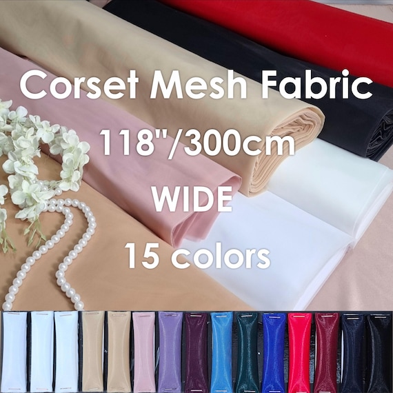 3.2yd/3m Wide! Strong Corset Tulle Fabric Lingerie Net Fabric Non-stretch Bra Corsetry Tulle Sturdy Net Bustiers Gowns Costumes Accessories