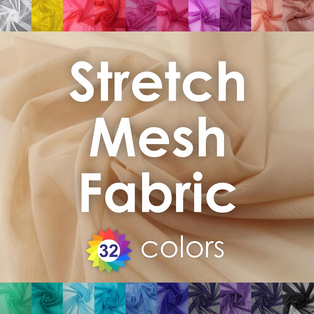 Stretch Mesh Fabric by the Yard 150cm/59" Sheer Transparent Soft Power ...